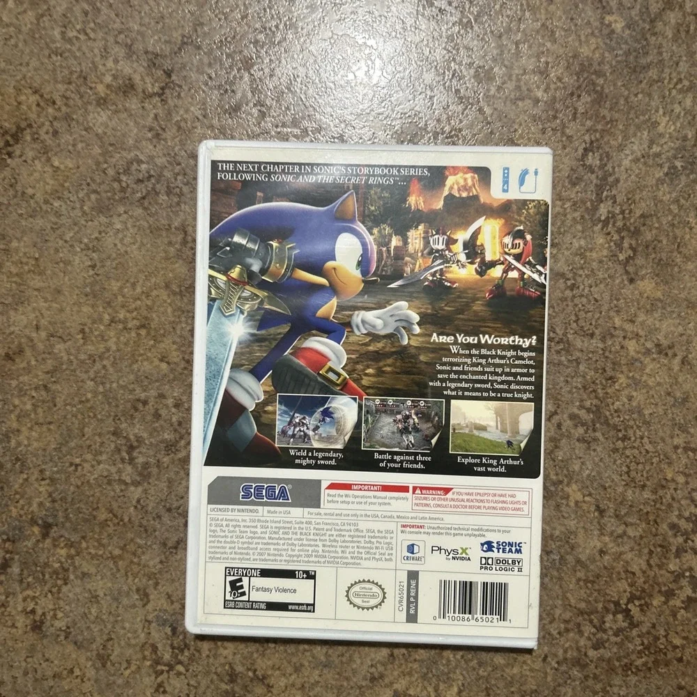 Sonic and the Black Knight (Nintendo Wii) CIB Complete W/ Manual